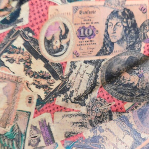 VINTAGE LINDA ALLARD ELLEN TRACY SILK BLOUSE MONETARY PRINT SIZE 2 PLUS SIZE - Picture 4 of 7